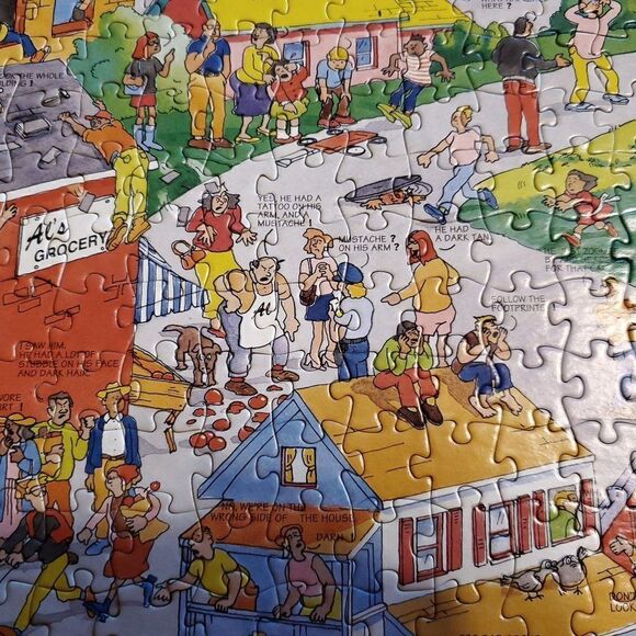 Two Sided Cartoon Neighborhood Crime Puzzle Grand Theft Auto Police Line Up - Picture 1 of 6